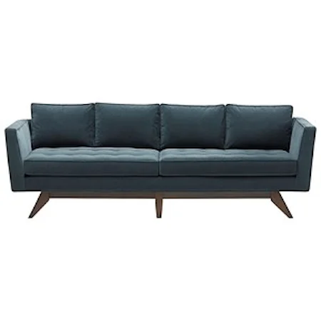 Mid-Century Modern Style Sofa with Angled Wood Legs